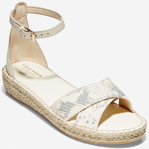 Cole Haan Shoes - COLE HAAN CLOUDFEEL ESPADRILLE IVORY PYTHON SANDAL